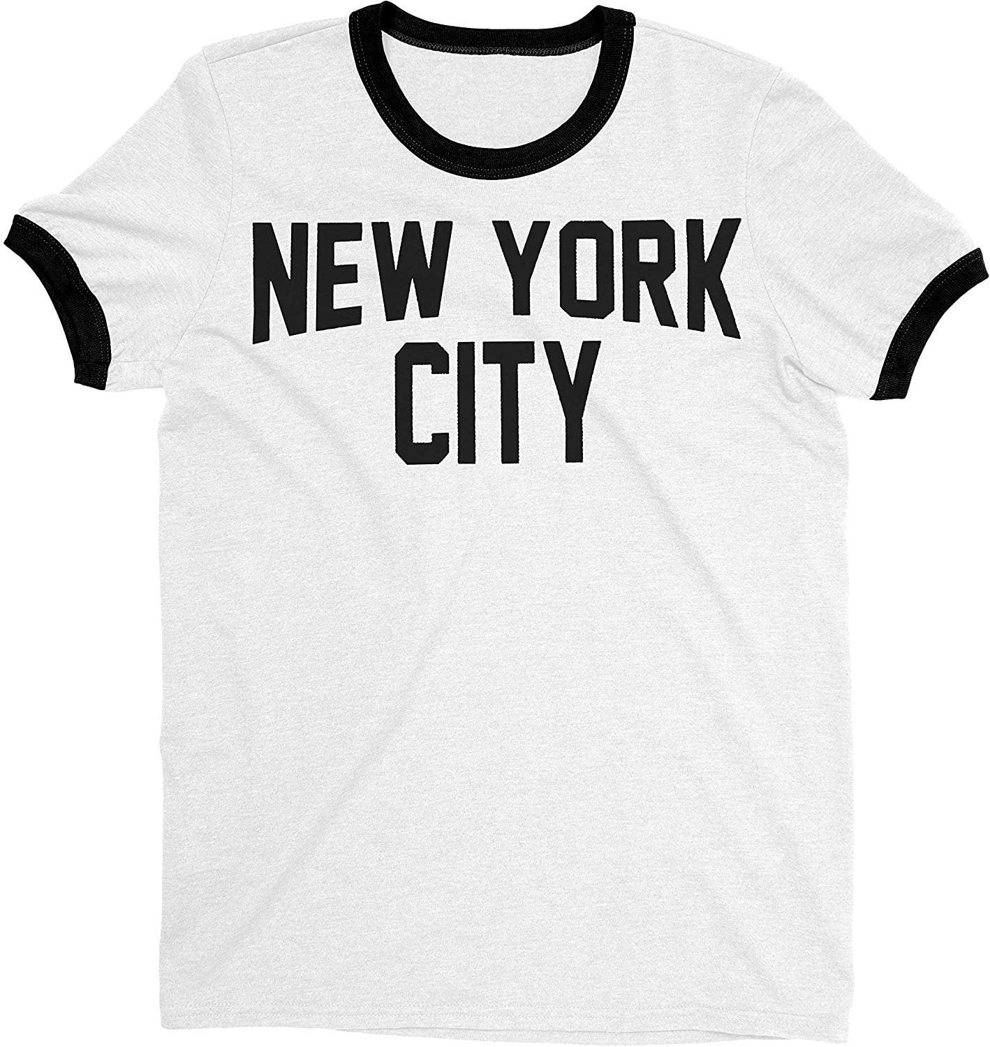 som resultat nabo titel New York City John Lennon Ringer T-shirt White/Black, S - Walmart.com