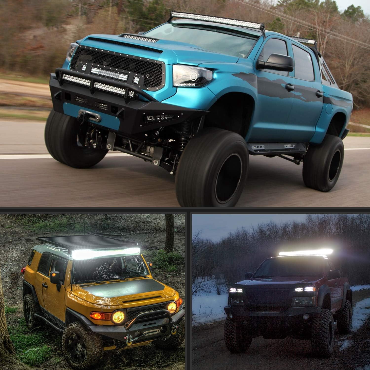 Nilight 52 Inch 783W LED Light Bar Triple Row Flood Spot Combo for Trucks & Boats Offroad