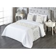 thumbnail image 3 of Abstract Bed Runner Set, Minimal Pattern with Striped Lines Leafy Shapes Repeated Design, Decorative Bedding Scarf & 2 Pillow Shams for Hotels Homes, Queen, Eggshell Camel and Black, by Ambesonne, 3 of 3