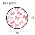 thumbnail image 5 of 36.2 Inch Round Floor Mat Pink Bows Pattern Carpet Decor Rug for Living Room Bedroom, 5 of 6
