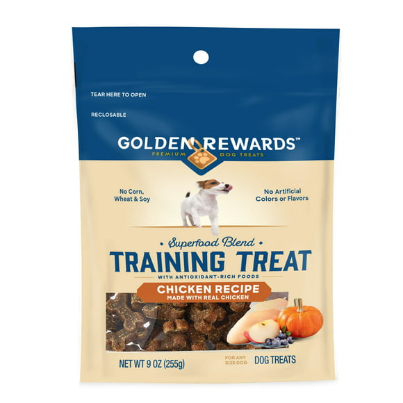 Golden Rewards Chicken Recipe Training Treat Dog Treats, 9 oz