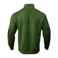thumbnail image 3 of Mens Ribbed Knit Sweater with Quarter Zip Like Button Front and Contrasting Elbow Patches Army Green L, 3 of 4
