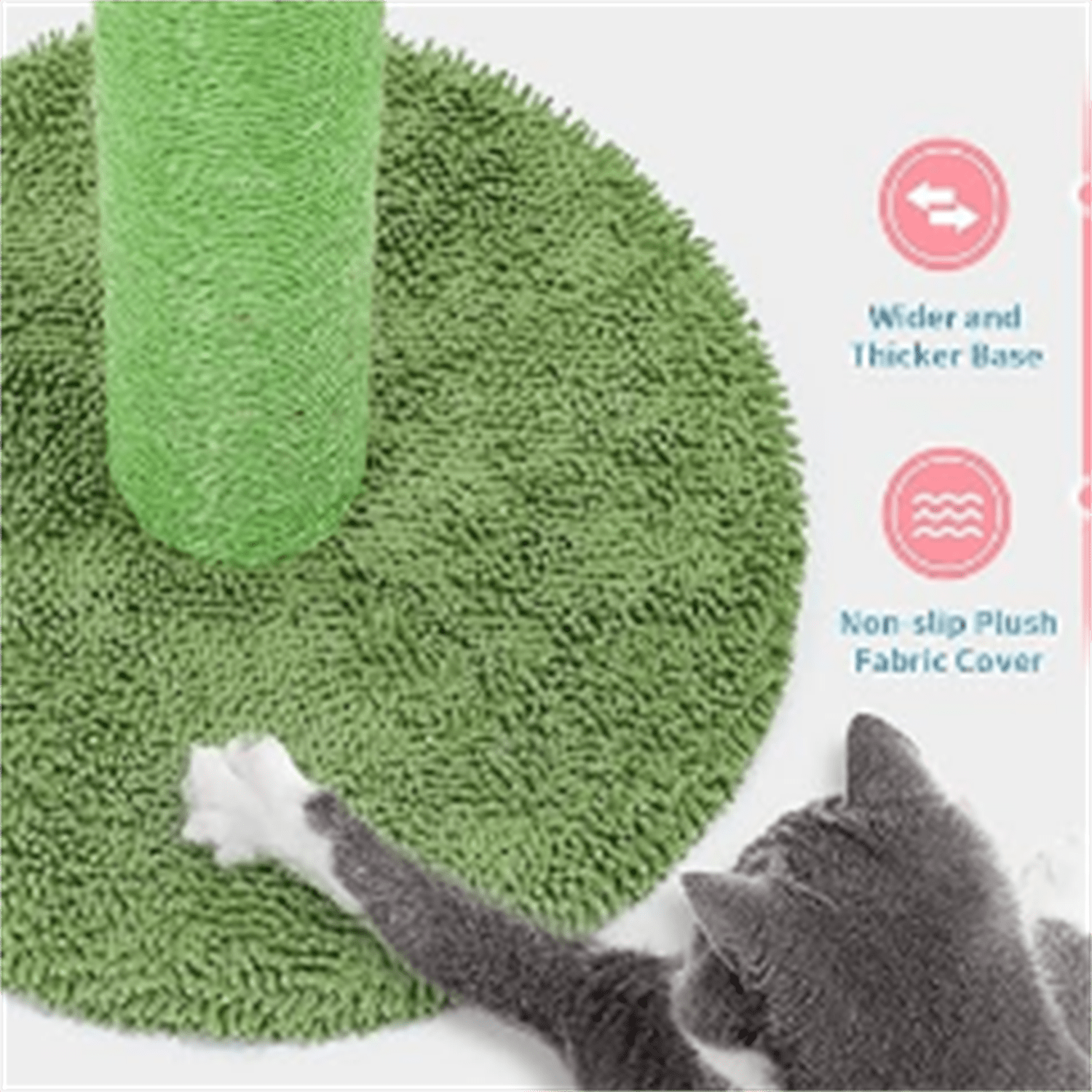 4Pets 34" Tall Cat Scratching Post, Cactus Cat Scratcher Kitten Scratching Posts for Indoor Cats Adults Claw Scratch with Sisal Rope, Vertical Green Cat Tree with Dangling Ball for Kitties Large