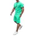 thumbnail image 2 of London Letter Graphic Short Sets for Men Crewneck T Shirt and Shorts 2 Piece Matching Set Mens Summer Outfits, 2 of 5