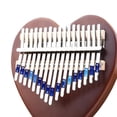thumbnail image 3 of 17 llaves  Piano madera percusión instrumento Musical regalo Corazón marrón perfke piano de pulgar kalimba, 3 of 6