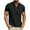 Black, variant on Besolor Mens Summer T-Shirts Short Sleeve Button up Casual Basic Tees Tops Beach Collarless Golf Shirts