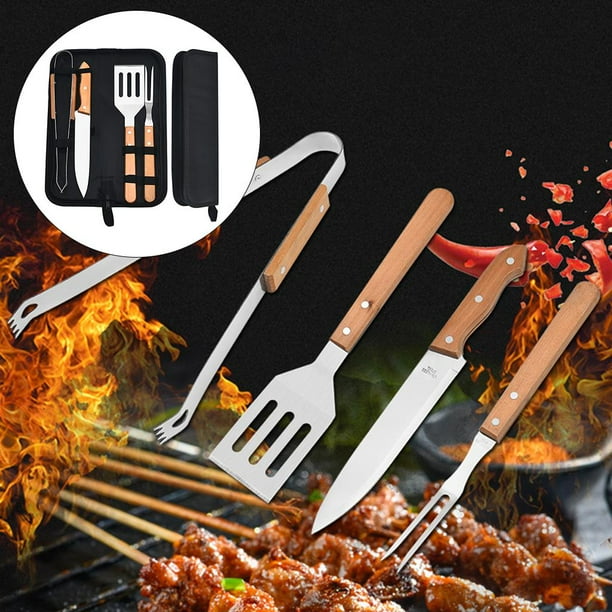 Juego de herramientas para barbacoa Cola Utensilios de parrilla 4 piezas