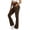 Coffee, variant on Yoga Pants Women High Waist Tummy Control Flared Leggings with Pockets Black S