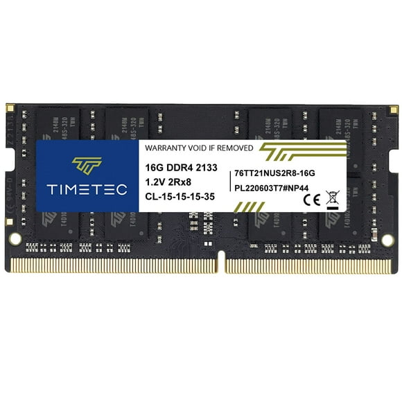 Timetec 16GB DDR4 2133MHz PC4-17000 Non-ECC Unbuffered 1.2V CL15 2Rx8 Dual Rank 260 Pin SODIMM Ordinateur Portable Ordinateur Portable Mémoire RAM Module Upgrade (16GB)