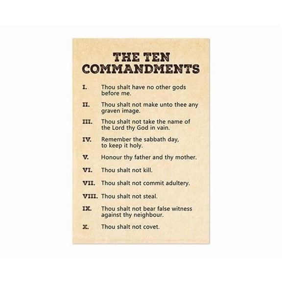 Generic The Ten Commandments Poster, 10 Commandments Religion Wall Art, Religious Bible Old Testament Rules Scripture Verse Decalogue Cool Wall Decor Art Print Poster