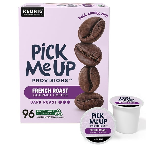 Pick Me Up Provisions French Roast Coffee Keurig K-Cup Pods Dark Roast 96/Carton (52966CT)