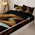 thumbnail image 3 of Metsweet Gold Dragon Zipper Full Size Comforter Sets with Fitted Sheet and 2 Pillowcases, Magic Animal Zipper Bedding Set, Gold Black Brown,4pcs,Black Reversible, 3 of 6