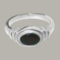 thumbnail image 5 of LBG British Made 9k White Gold Genuine Natural Bloodstone Unisex Engagement Ring - 33 size options - Size 5.5, 5 of 6
