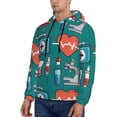 thumbnail image 3 of Xecao Medical Elements Pattern Men's Adult Pullover Hoodie,Hooded Sweatshirt-XX-Large, 3 of 7