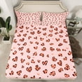 thumbnail image 3 of Feelyou Romantic Love Heart Twin Sheet Sets, Fashion Leopard Cheetah Print Twin Fitted Sheet, Teens Kids Girls Women Flat Sheet, Ultra Soft Bedroom Decor, 3 Pieces, 3 of 8