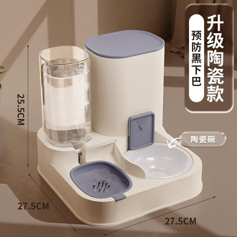 Pet Cat Supplies Automatic Cat Feeder Water Dispenser 2-in-1 Water Dispenser (Blue, Ceramic Bowl)