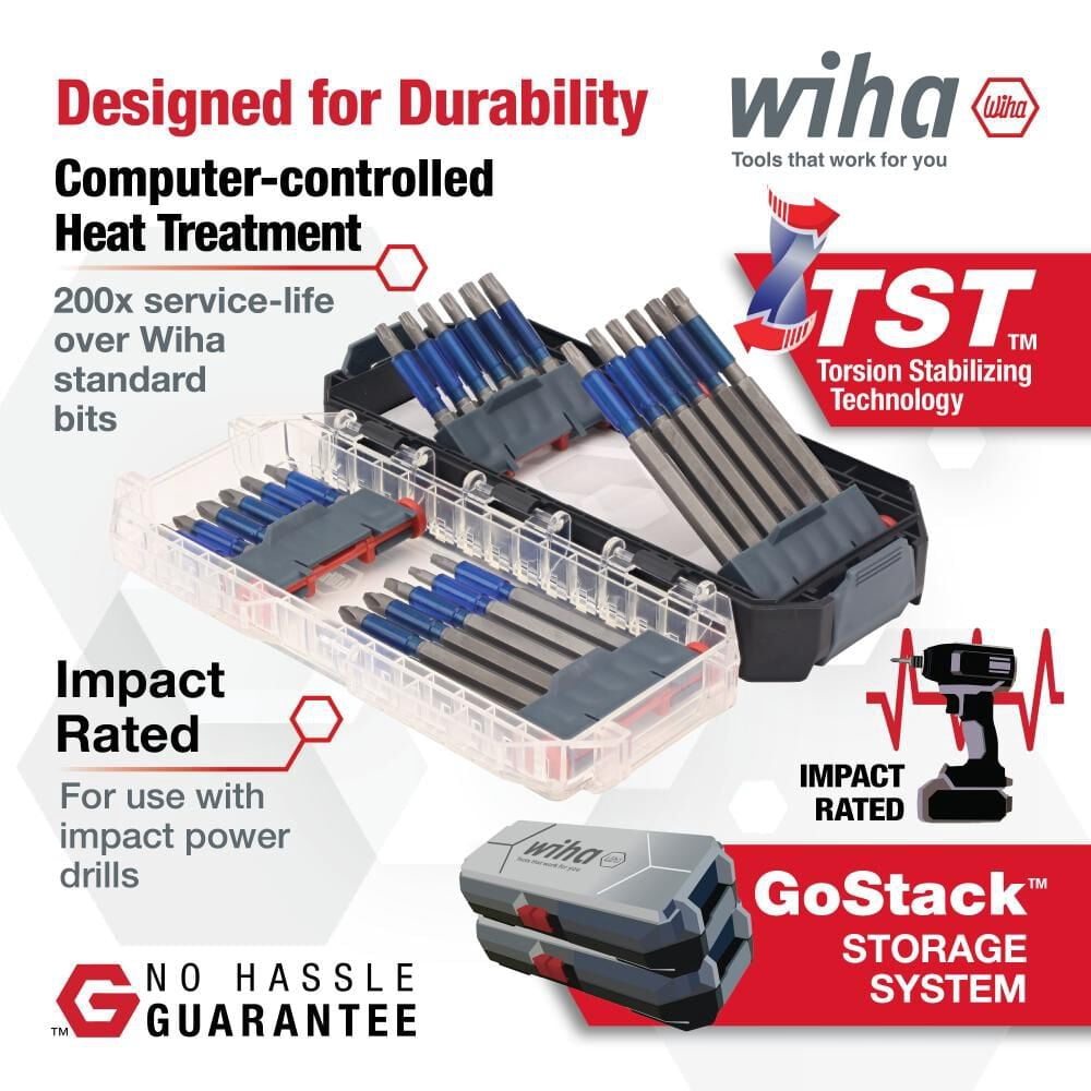 Wiha Terminatorblue Impact Bit Set, 24 Pieces