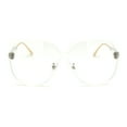 thumbnail image 2 of Womens Rimless Exposed Lens Oversize Shield Butterfly Sunglasses Clear, 2 of 4
