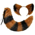 thumbnail image 1 of Cola de orejas de zorro de anime BLESIY Accesorios de diadema Marrón Negro Traje de juego de cosplay, 1 of 7