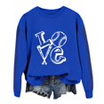 thumbnail image 4 of BODOAO Baseball Sweatshirt for Womens 2025 Spring Baseball Print Crew Neck Loose Casual Top Hoodie Long Sleeve Comfy Baseball Shirts Softball Crewneck Graphic Pullover Top 2025 Fall Sweatshirts Blue L, 4 of 4