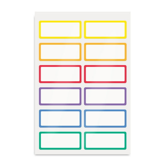 Avery No-Iron Fabric Name Labels, Rainbow Borders, 24 Total (40706)