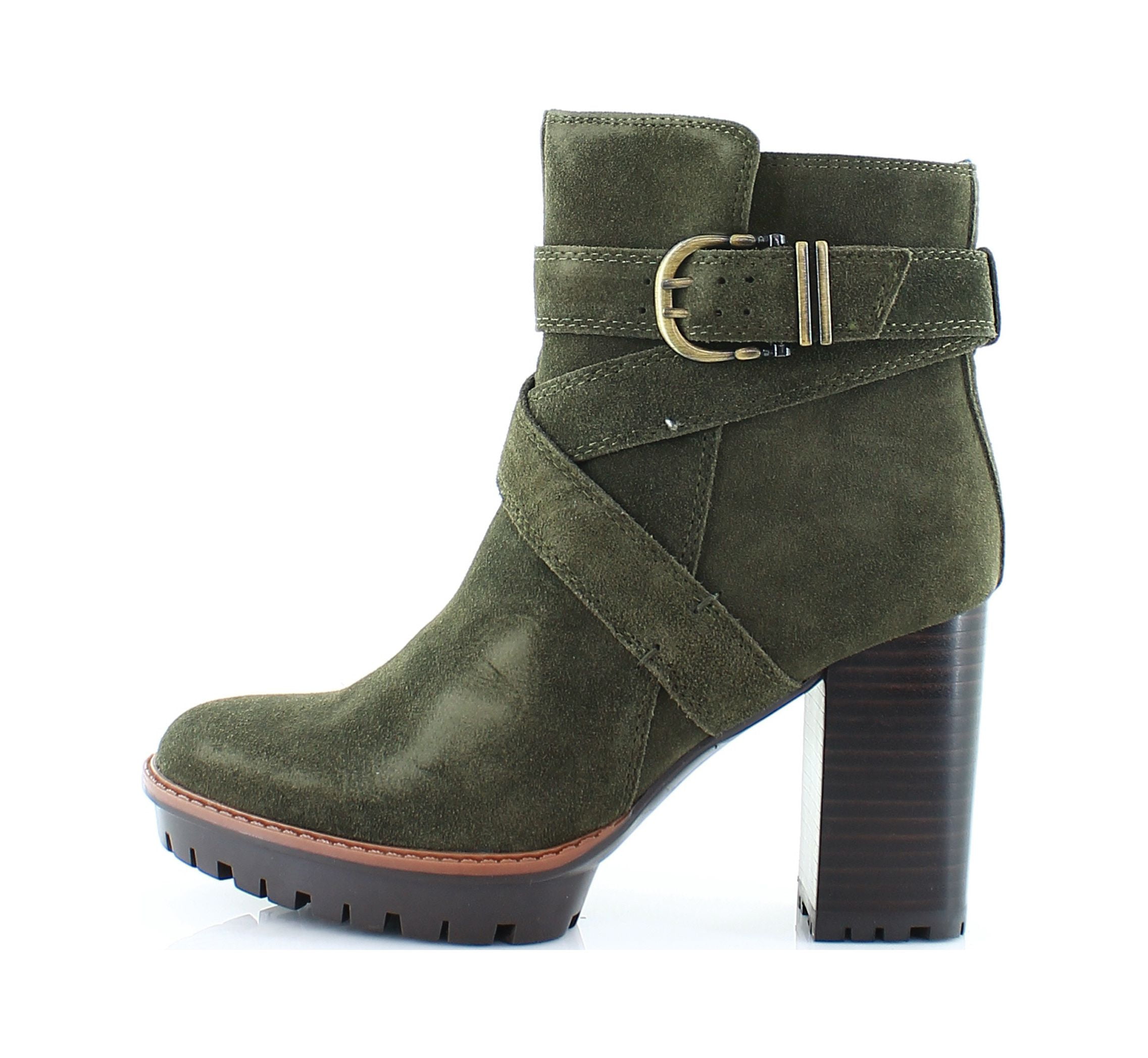 Naturalizer Women's Lyra Ankle Boots Green Suede 9W 