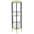 thumbnail image 4 of 48.5x16.5x50" 3-Tier Metal Console Table, Black Gold Mirrored Shelf, 4 of 5