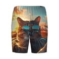 thumbnail image 4 of Picia Cool Cat Driving Sunset Pajama Shorts for Men, Men's Pajama Bottoms, Sleepwear,Short Pajama Pants-X-Large, 4 of 9