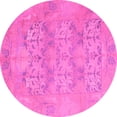 thumbnail image 1 of Ahgly Company Indoor Round Oriental Pink Traditional Area Rugs, 3' Round, 1 of 4