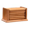 thumbnail image 4 of GUOOL Bamboo Coasters with Holder set - Tea Cup Mat Saucer Rectangle 14.7x8.5x8cm, 4 of 6