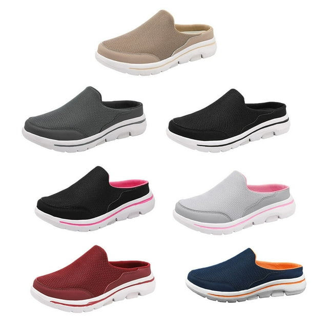 1 Paire de Femmes Portative Style Mesh Couverture Cadeau Simples Diapositives Voyage Respirant Simple Conception Pantoufle Sandales Chaussures Gris Foncé Taille 43