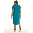 thumbnail image 2 of Terra & Sky Women's Plus Size Cotton Pocket T-Shirt Dress, Sizes 0X-5X, 2 of 3