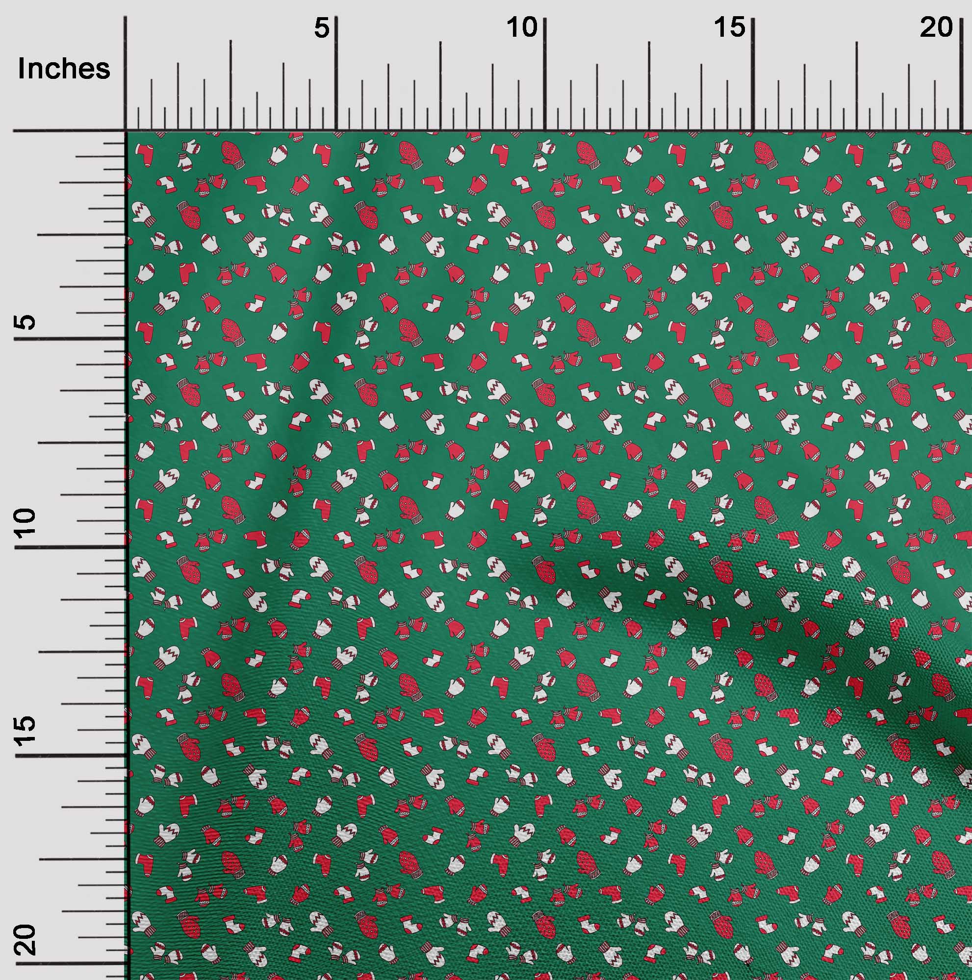 oneOone Viscose Chiffon Green Fabric Christmas Quilting Supplies Print Sewing Fabric By The Yard 42 Inch Wide