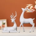thumbnail image 4 of Reindeer Figurines Set of 2 Resin Deer Statues Sculpture Ornaments for Living Room TV/ Cabinet Home Decor B, 4 of 4