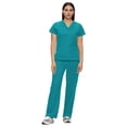 thumbnail image 5 of Fgvctg Womens Scrubs Plus Size Nursing Uniforms Stretchy V Neck Yoga Scrub Pants and Tops Scrub Sets Medical Uniforms Scrubs for Tall Women Turquoise XL, 5 of 5