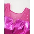 thumbnail image 6 of Sxiwei Kids Girls Long Sleeve Metallic Ballet Dance Leotard Bodysuit Gymnastic Skating Jumpsuit Rose 4, 6 of 7