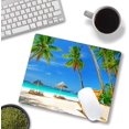 thumbnail image 4 of Beach Mouse Pad, Coconut Trees Mouse Pad, Nature Mouse Mat Square Waterproof Mouse Pad Non-Slip Rubber Base MousePads for Computer Office Laptop Men Women Kids, 9.5"x7.9"x0.12" Inch, 4 of 6
