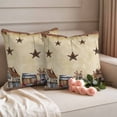 thumbnail image 2 of Star Brown Outdoor Waterproof Pillow Covers, Farmhouse American Country Vintage Berry Decorative Square Throw Pillowcase Sofa Cushion Sham for Patio/Couch/Chair, 18"x18" 2 Pack, 2 of 8