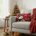 thumbnail image 5 of Sm:)e Let it Snow Snowflake Snowman Christmas Throw Pillow Cover 12 x 20 Inch, Red, Winter Holiday Decoration Cushion Case for Sofa Couch, 5 of 7