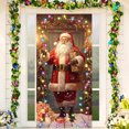 thumbnail image 7 of Loyerfyivos Christmas Door Cover Decoration, Santa Claus Door Cover Xmas Door Hanging Banner Christmas Eve Background for Home Front Door Holiday New Year Decoration (Red), 7 of 7