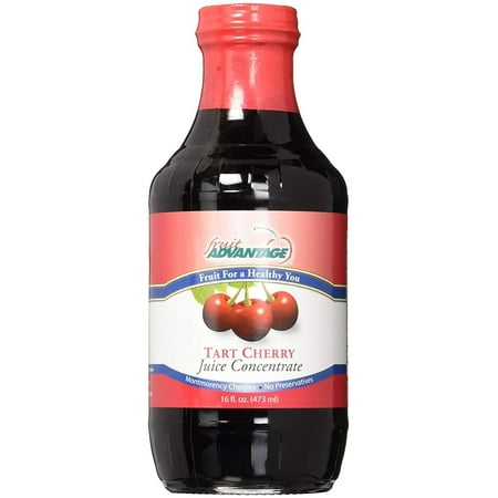 Montmorency Tart Cherry Juice Concentrate 16oz Premium Glass Bottle of 100% Pure Montmorency Michigan Grown Tart Cherries, Pesticide-Free,