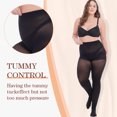 thumbnail image 3 of Manzi 2 Pairs Plus Size Opaque Tights for Women 70D Run Resistant Control Top Pantyhose, 3 of 7