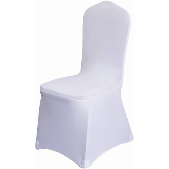 STPFFOT Stretch Fabric 100-Piece Polyester Dining Chair Slipcovers, White