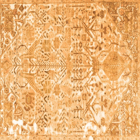 Ahgly Company Indoor Square Persian Orange Traditional Area Rugs, 8' Square