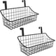 thumbnail image 1 of Cesta con cesta de almacenamiento con rejilla de gancho, colgarla detrás de una puerta o en una barandilla, sobre la puerta del gabinete, pequeña, negra, paquete de 2, 1 of 5