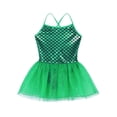 thumbnail image 3 of YEAHDOR Kids Girls Summer Sleeveless Ballet Dance Dress Toddlers Glitters Mermaid Mesh Tutu Gymnastics Leotard Dancewear Green 8, 3 of 7