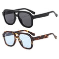 thumbnail image 1 of Gafas de Sol Long Keeper Retro Piloto Puente Doble UV400 2 Paquetes, 1 of 6