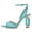 Blue, variant on Women Graceful Crystal Heel Sandals Pointed Open Toe Ankle Strap Mesh Chunky High Heel Summer Cute Wedding Bridal Shoes Size 8 Nude