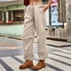 thumbnail image 1 of Pantalones Cargo Y2K de cintura baja con cordón para mujer, pantalones de pierna ancha Hippie holgados con bolsillos, ropa de calle Vintage coreana, pantalones de chándal, 1 of 4