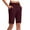 Wine, variant on biudgviw Bermuda Shorts for Women Straight Leg Exercise Knee Length Shorts Side Slit Casual Business Work Long Shorts with Pockets